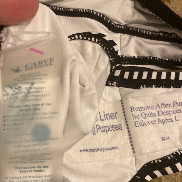 Carve Designs Bikini Bottom NWOT Stripes Black and White Size Large - Picture 5 of 8